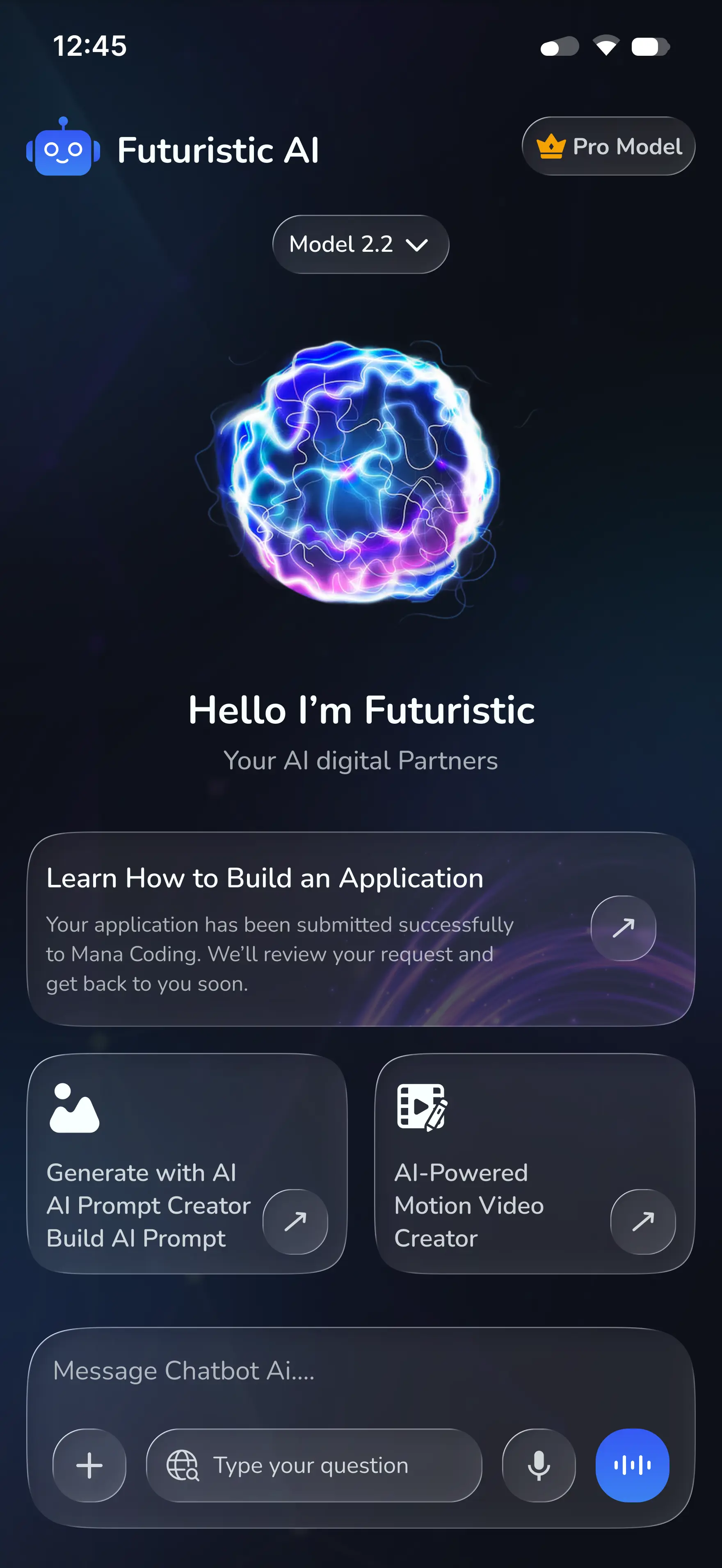 AI Tools - Futuristic AI Chatbot App - 3