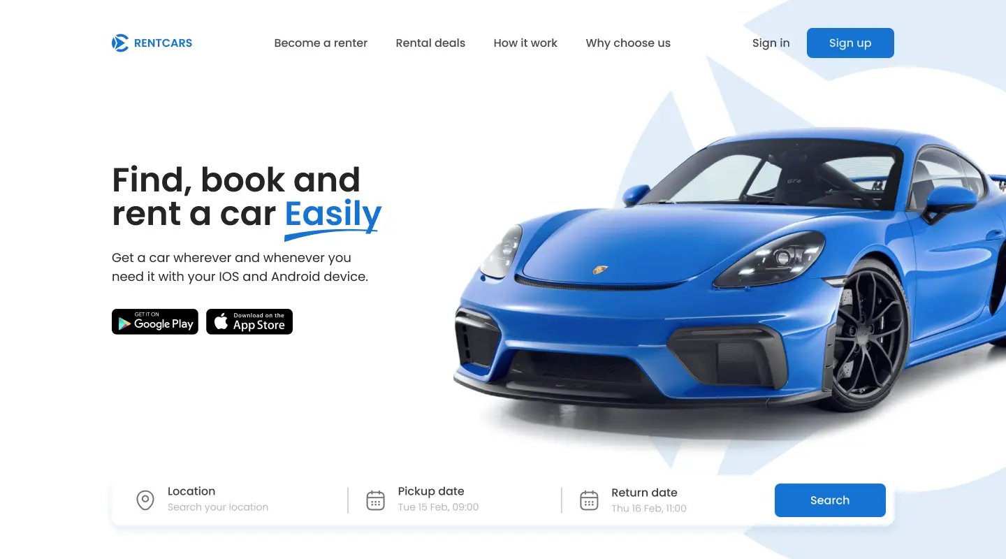Website Rental Mobil RENTCARS